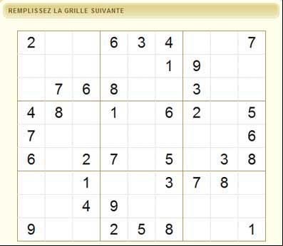 Nouveau jeu de sudoku