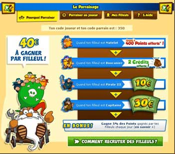 Parrainez sur ludokado et  gagnez jusqu'à 40€ par filleul